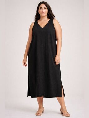 ✨DKNY Black Sleeveless Maxi Dress Size XL